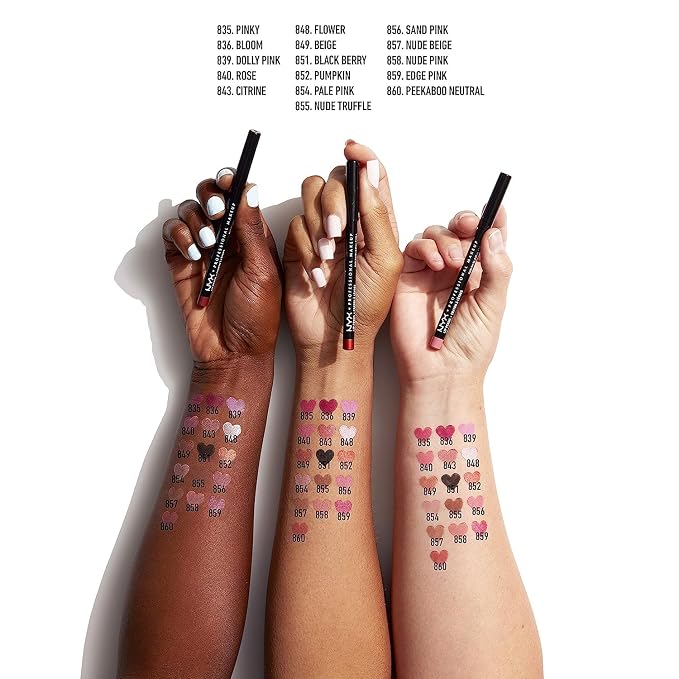860 Peakaboo Neutral, 858 Nude Pink, 828 Ever