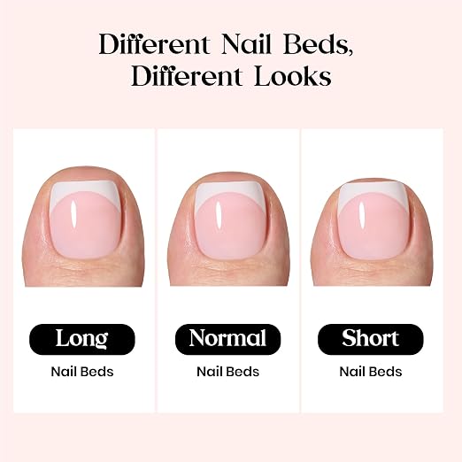 0 - Press On ToeNails Only | Short Square | Pink French
