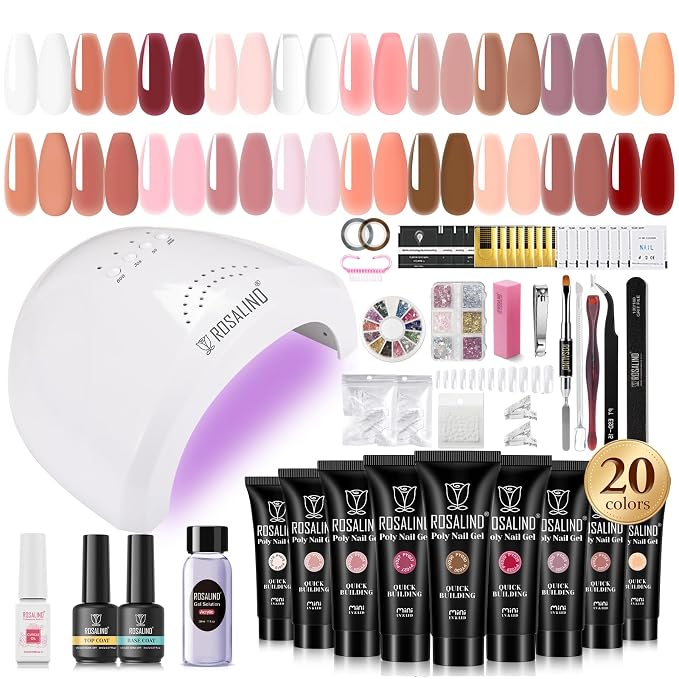 20pcs Poly Nail Gel 48W Nail Lamp Set
