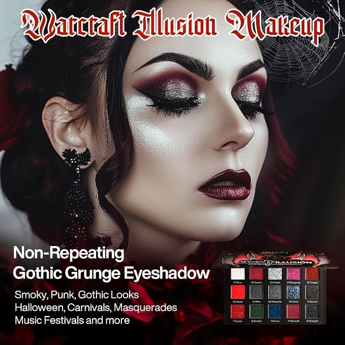 15 shades black red eyeshadow