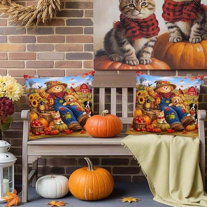 Barn Red, Denim Blue, Pumpkin Orange, Hay