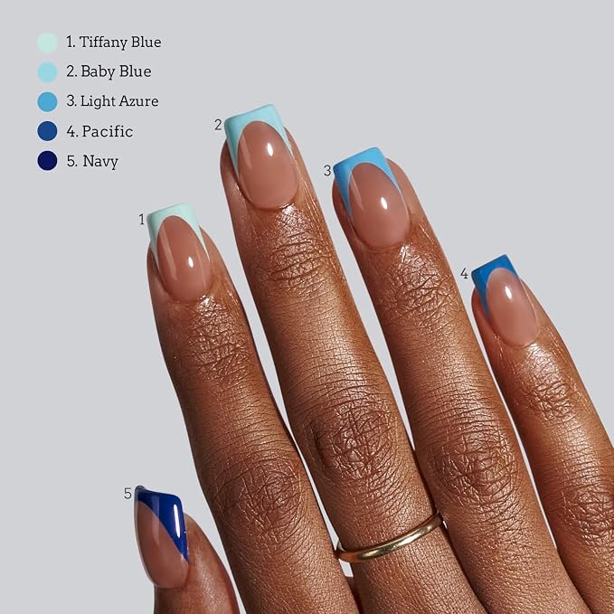 03 S - Square Blue French in Brown Base