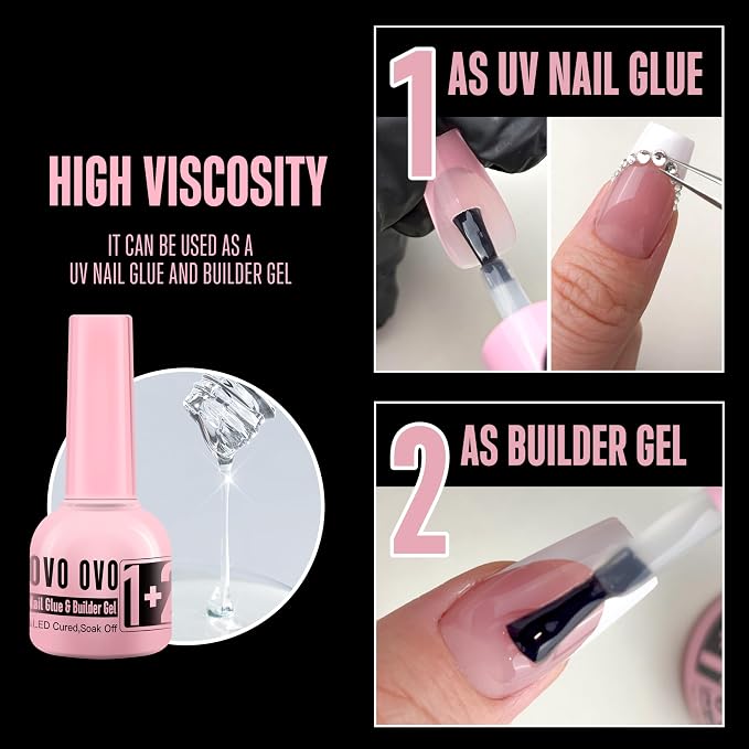 French Tips Solution_UV Nail Glue Builder Gel Top Coat Kit