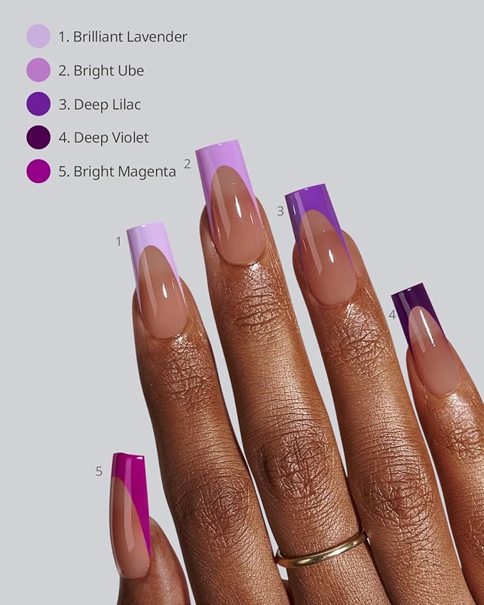 04 L - Square Purple French in Brown Base