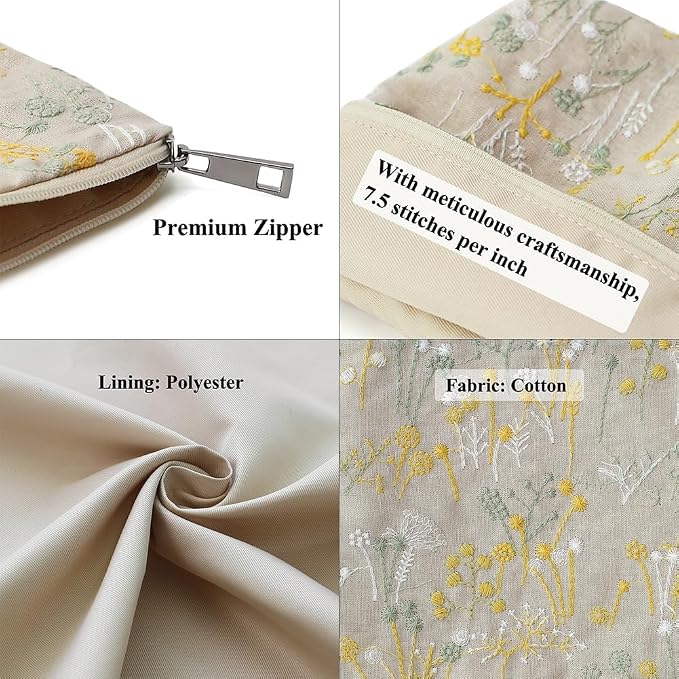BeigeFlowersEmbroidered/Cotton