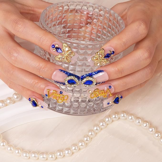 Virgo Blue French Tip