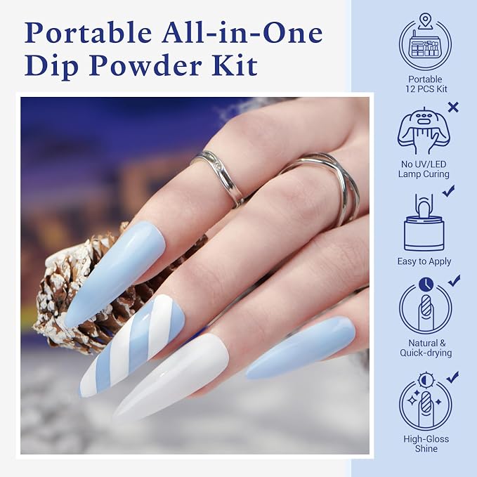 Glitter Blue White
