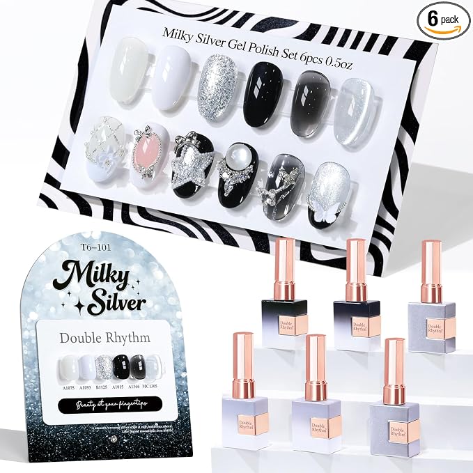 Milky Black White Silver