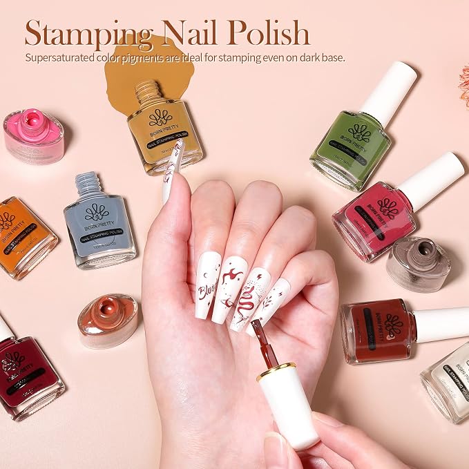 stamping polish fall winter colors