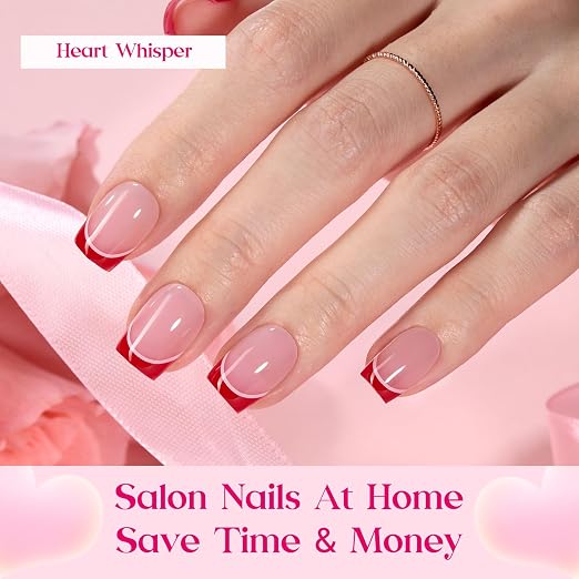 K - Press On Nail Kit | Short Square | Heart Whisper