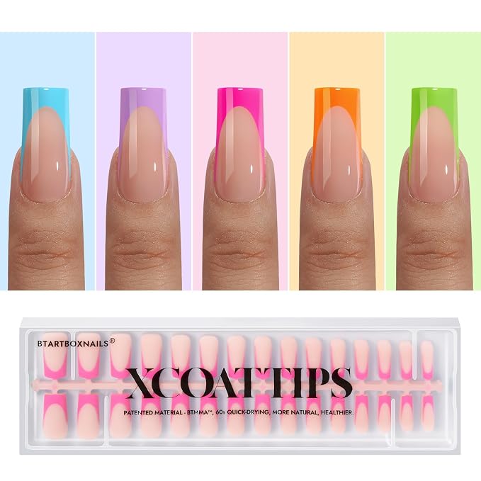01 L - Square Bright Pastel French in Peach Base