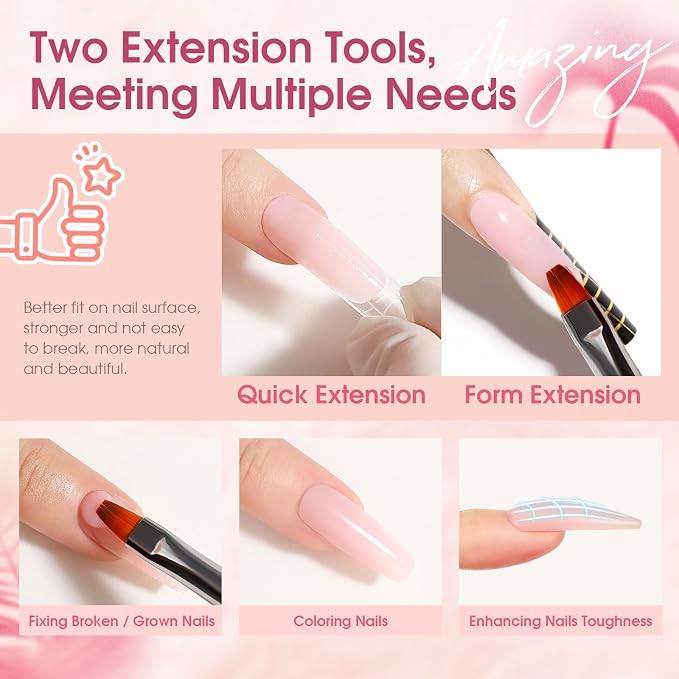 20pcs Poly Nail Gel 48W Nail Lamp Set