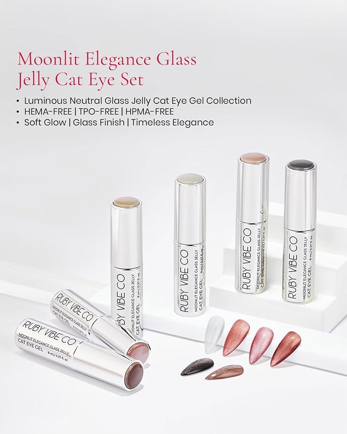 Moonlit Elegance Glass Jelly Cat Eye
