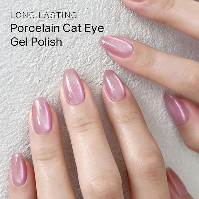 Pink Porcelain Cat Eye Gel
