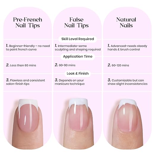 5 - Press On Nails Only | Short Amlond | Purple French