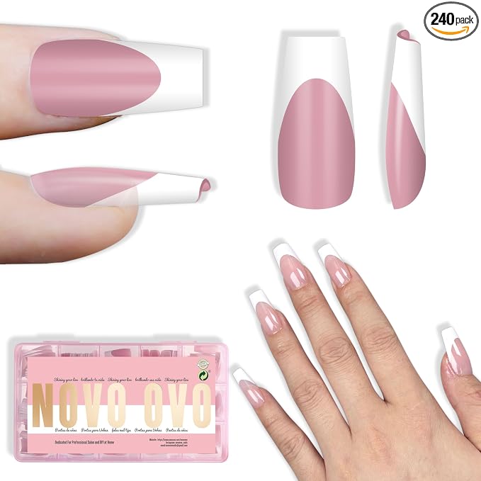 Coffin White French Tip Berry Pink