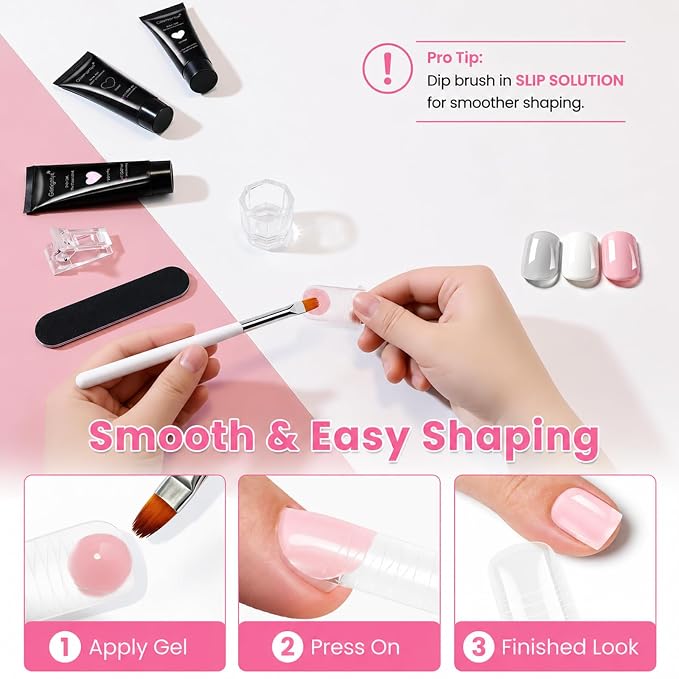 02- 3 Colors Complete Starter Polygel Toenail Kit