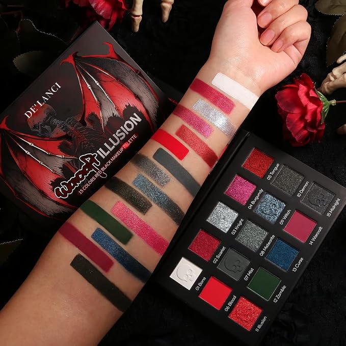 15 shades black red eyeshadow