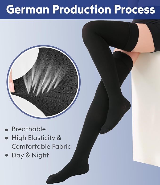 20-30mmhg Black Closed Toe