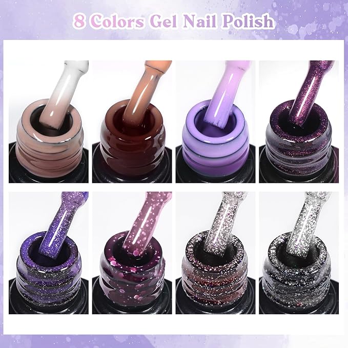 12Pcs Brown Purple