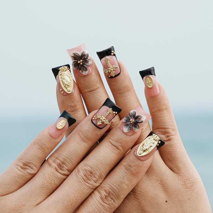 Black Gold Floral Vow