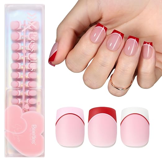 K - Press On Nail Kit | Short Square | Heart Whisper