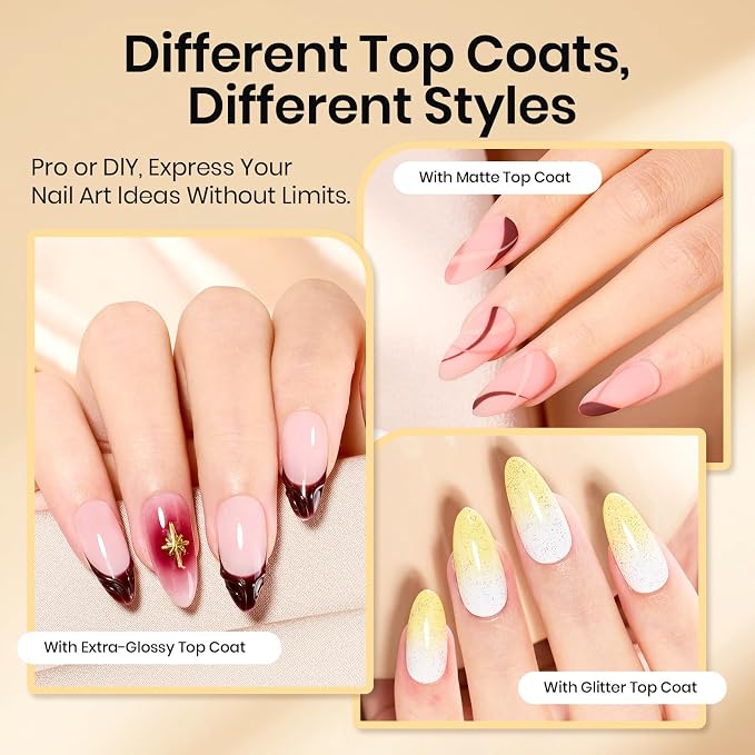 Glossy & Matte Gel Top and Base Coat Set & Nail Prep Dehydrator and Primer