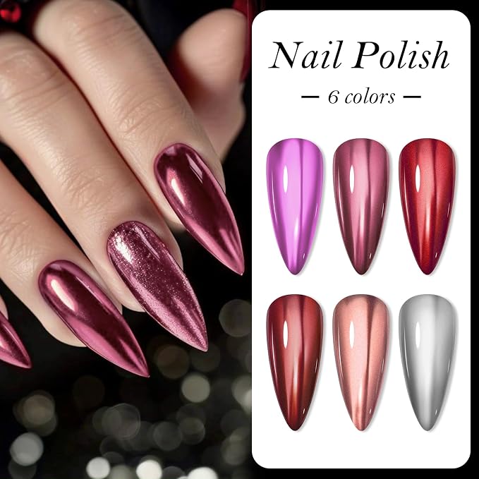 6Pcs Metallic Nail Polish-2