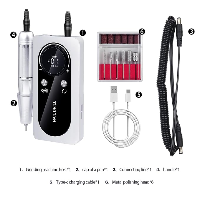 Usb Nail Drill, White V1