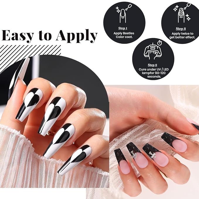 0-1-1 Pcs 15ml top base coat & black gel