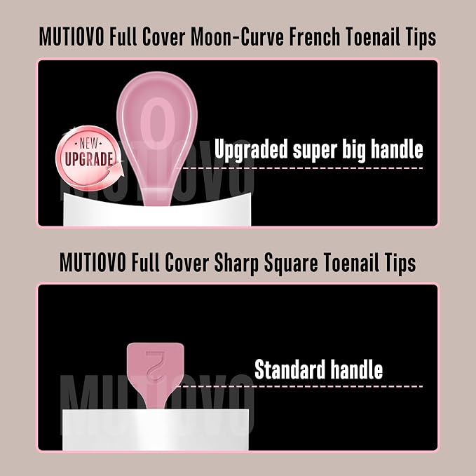 MUTIOVO Short Toe Nail White French Tip BERRY PINK with Moon Curve