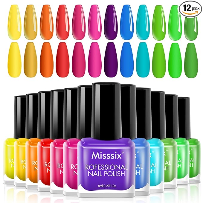 12 colors nail polish set