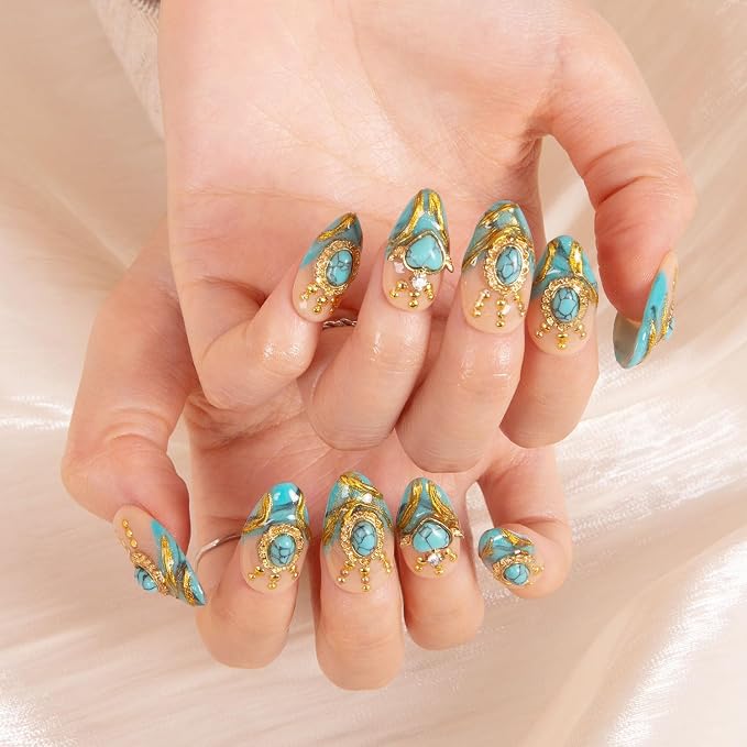 Turquoise Blue French Tip