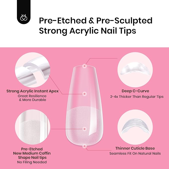 2 - Tipex Nails Kit | Medium Coffin | 224