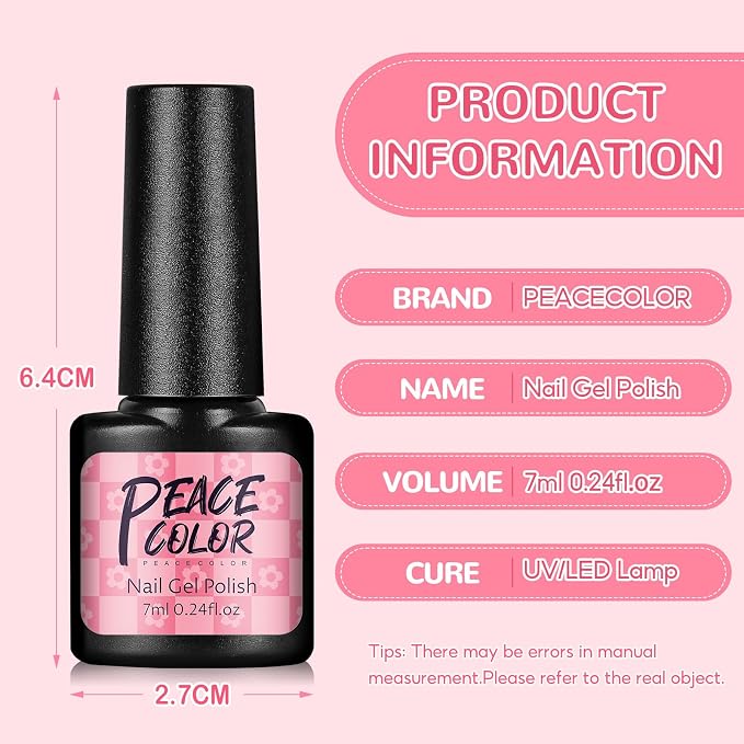 55 Summer Color s Gel Polish Set + 5 Top Base Coat