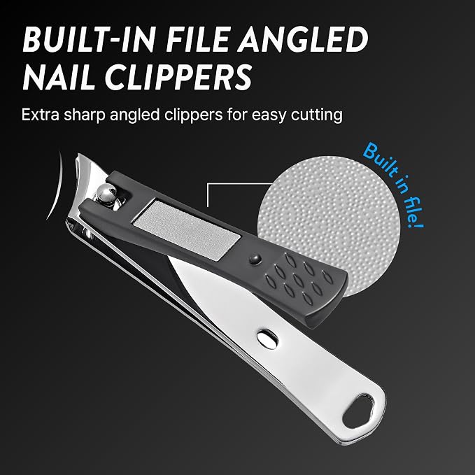 7 Pcs Set (Angled Clippers + Large Toenail Clipper)