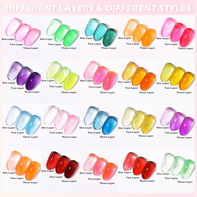 Jelly Gel Nail Polish Set-20 Colors