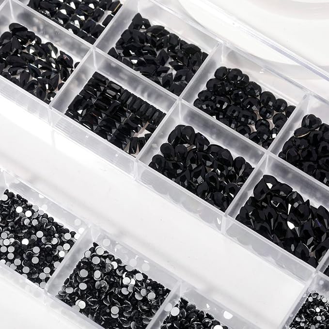 Black Nail Rhinestones