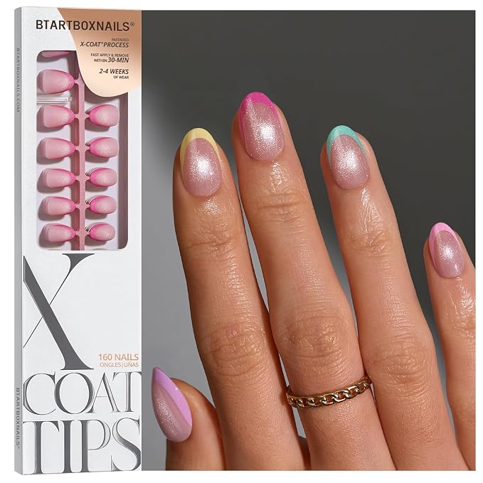 03 XS - Oval Brighter Pastel French in Cat Eye Base