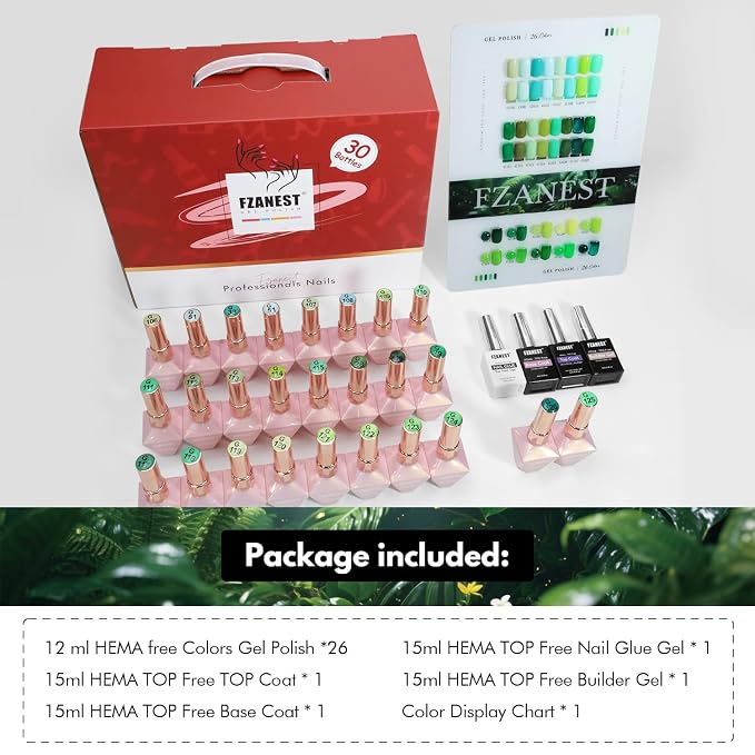 30 Green Colors Set