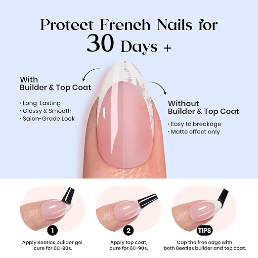 5 - Press On Nails Only | Short Amlond | Blue French