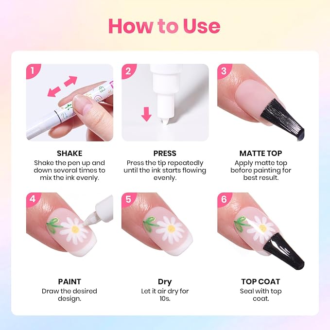 0 -12 Colors Nail Polish Pens