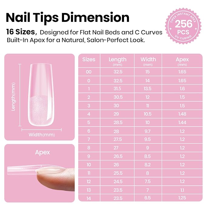 0 - Tipex Lite Nails Only | Long Square | 256