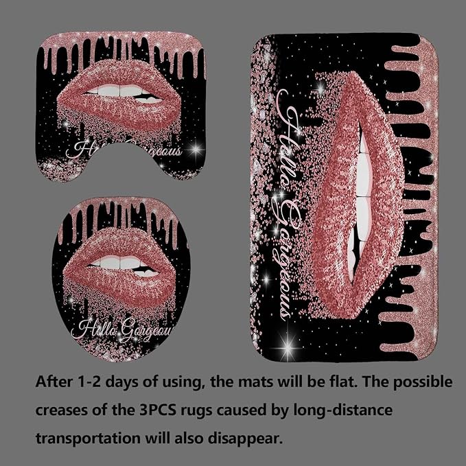 Rose Gold Glitter Sexy Lips