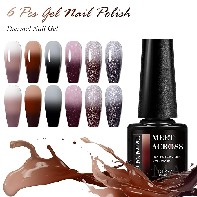 8Pcs Color Changing Gel Brown