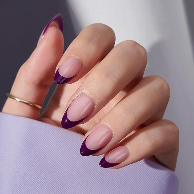 04 S - Almond Purple French in Pink Base