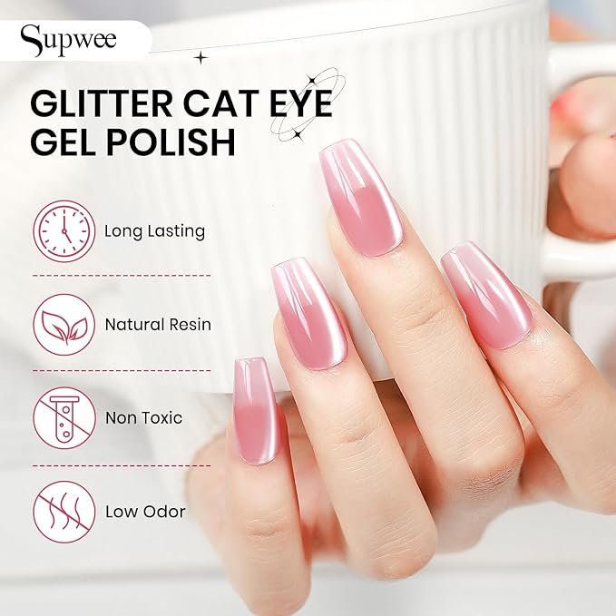 12pcs Nude Cat Eye Gel