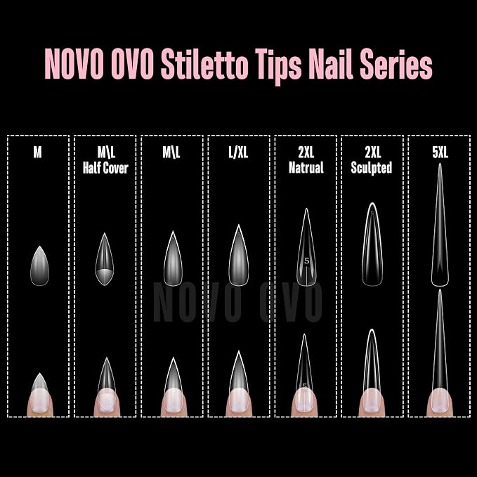V Shape Half Cover Sharp Stiletto Nail Tips 480