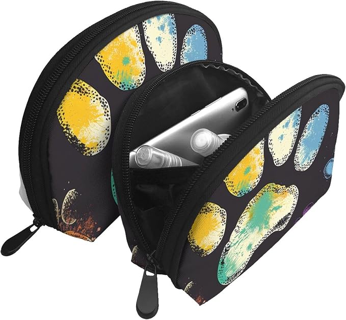 Colorful Dog Paw Print Black