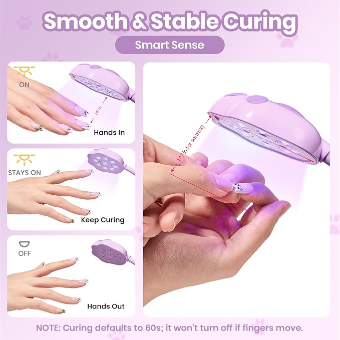 Purple Meowgic GrapePurr Mini UV Nail Lamp